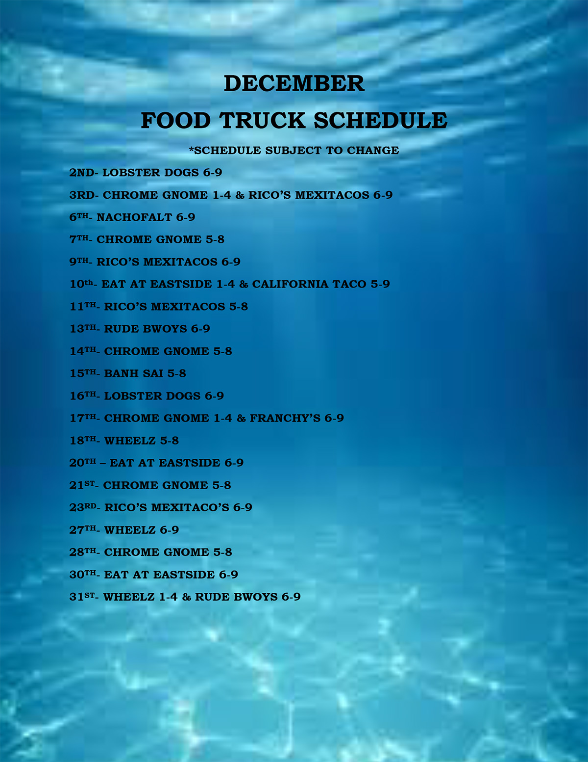 December Food Truck